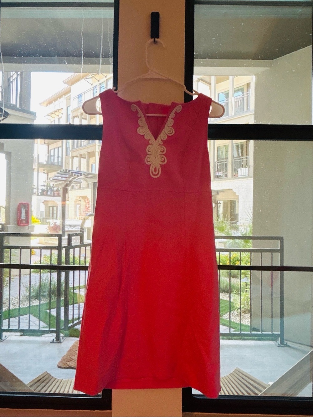 Lilly Pulitzer Pink Shift Dress with V-Neck Detail